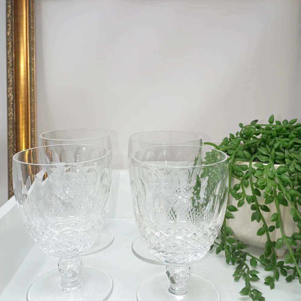 Waterford Crystal Clear Wine Goblets Set Of 4